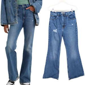 LEVI'S 70s High Flare Jeans Stretch Denim Take It Out Dark Wash Women's 30